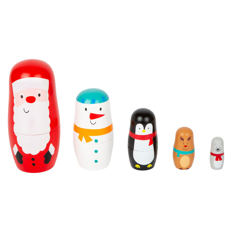 Afbeelding laden in galerijviewer, Small Foot Houten Matroesjka Poppen Kerst
