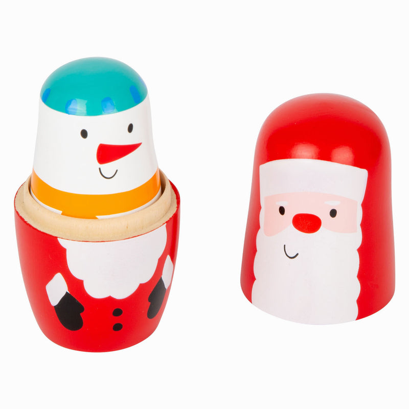 Afbeelding laden in galerijviewer, Small Foot Houten Matroesjka Poppen Kerst
