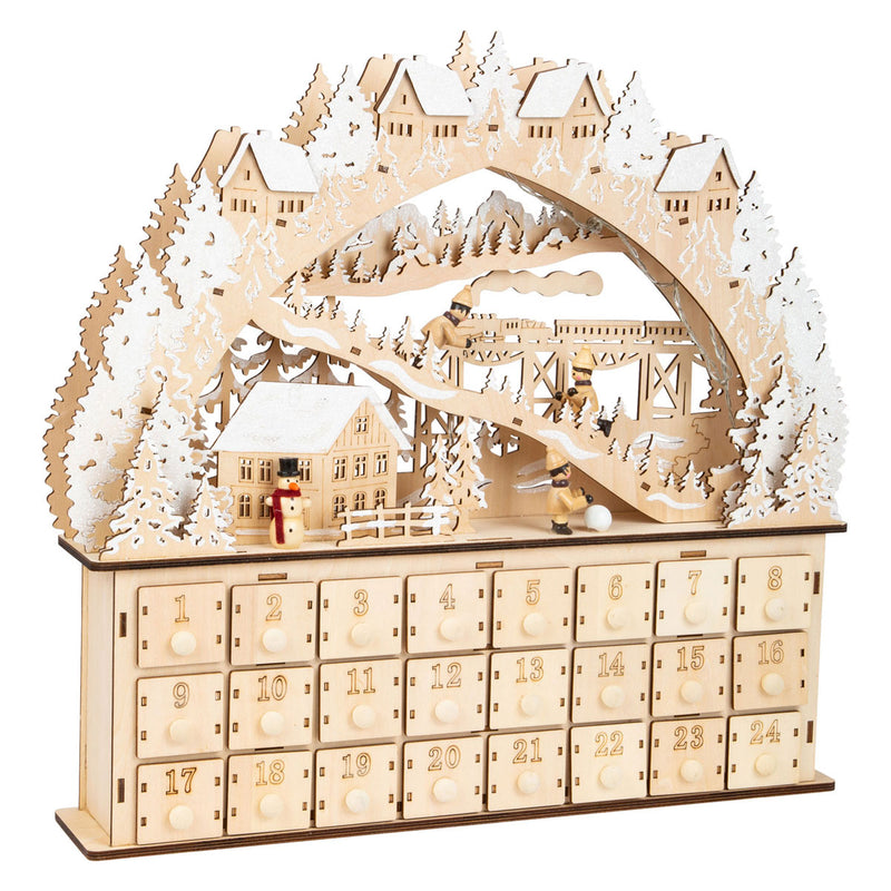 Afbeelding laden in galerijviewer, Small foot - houten adventskalender ski
