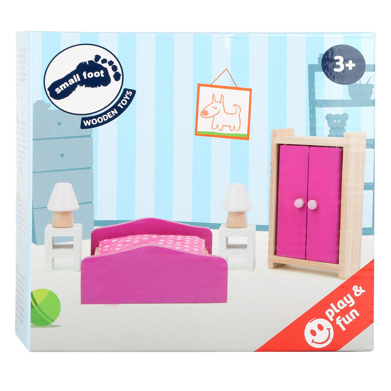 Afbeelding laden in galerijviewer, Small Foot Houten Poppenhuis Meubeltjes Slaapkamer, 6dlg.
