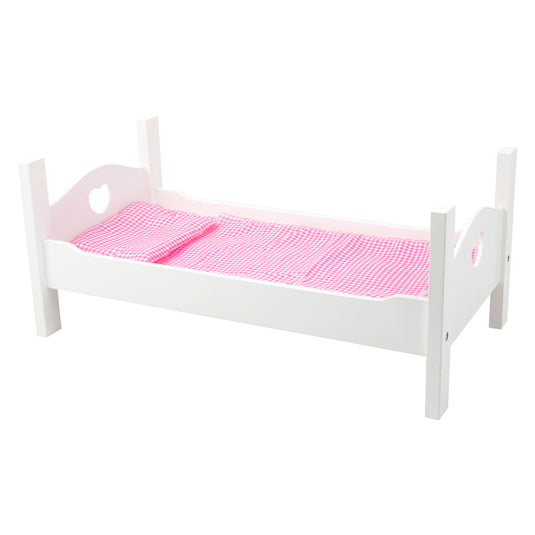 Small foot - houten poppenbed wit met beddengoed, 4dlg.