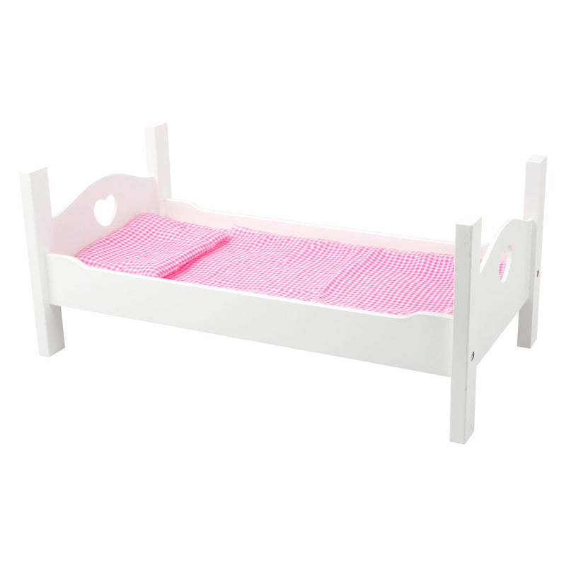 Afbeelding laden in galerijviewer, Small foot - houten poppenbed wit met beddengoed, 4dlg.
