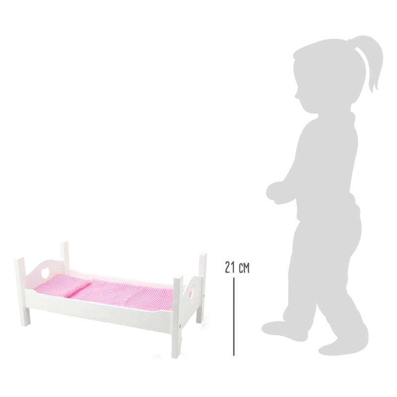 Afbeelding laden in galerijviewer, Small foot - houten poppenbed wit met beddengoed, 4dlg.
