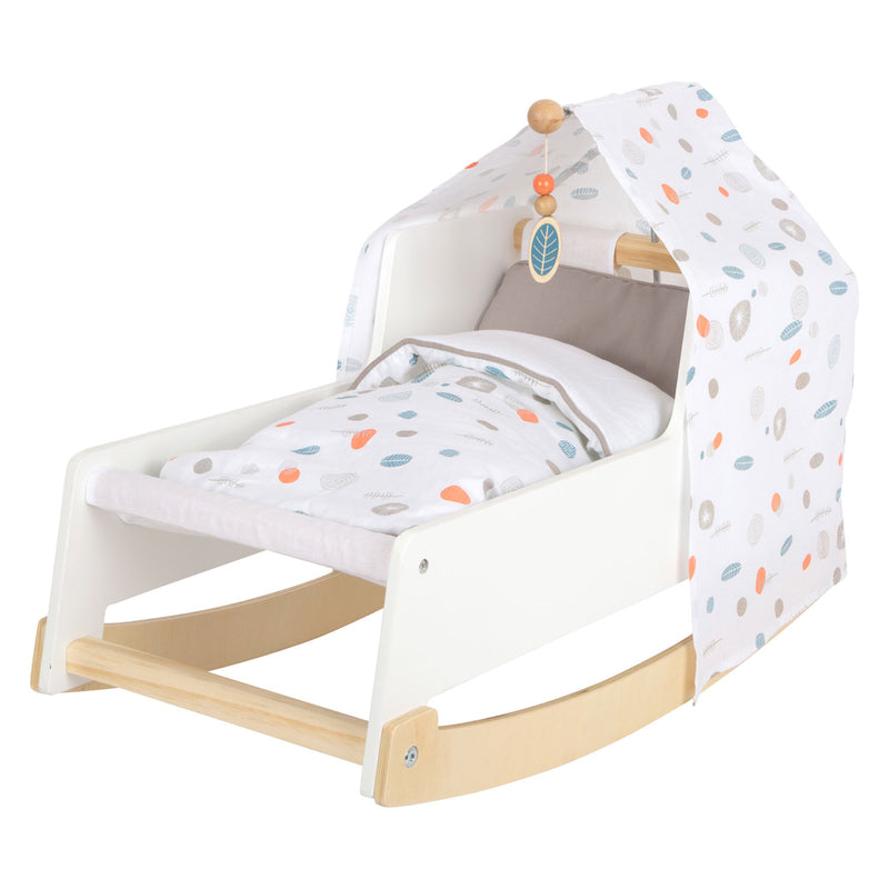 Afbeelding laden in galerijviewer, Small foot - houten schommel poppenbed little button
