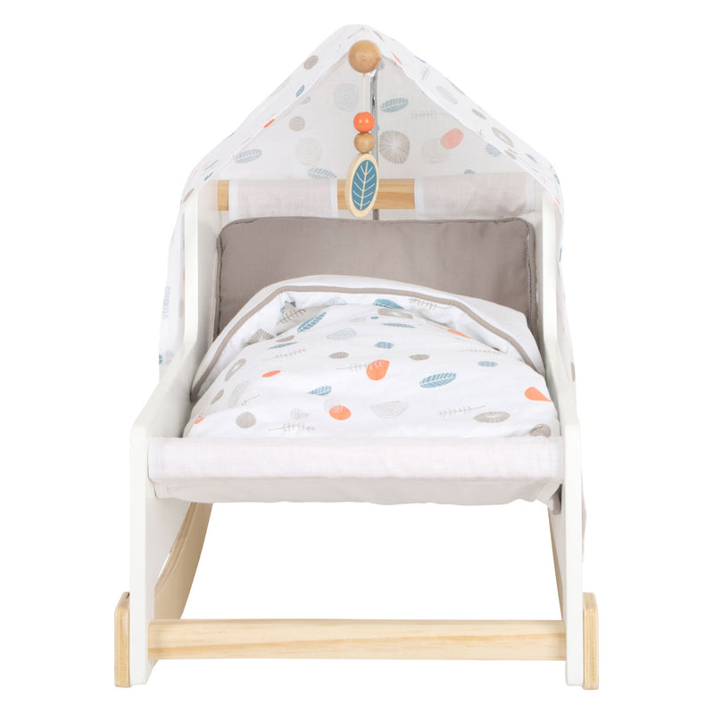 Afbeelding laden in galerijviewer, Small foot - houten schommel poppenbed little button
