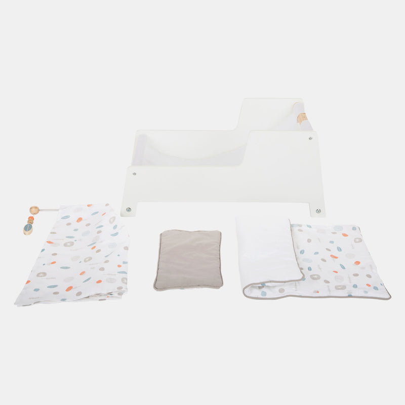 Afbeelding laden in galerijviewer, Small foot - houten schommel poppenbed little button
