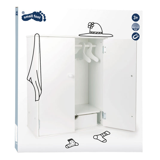 Small foot houten poppen kledingkast 53 cm wit