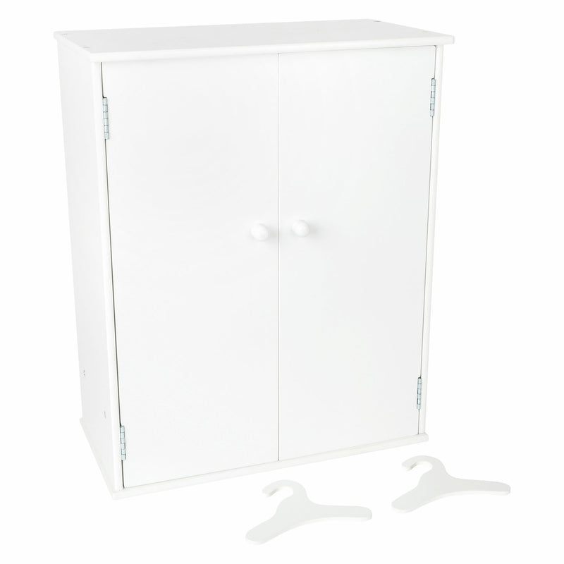 Afbeelding laden in galerijviewer, Small foot houten poppen kledingkast 53 cm wit
