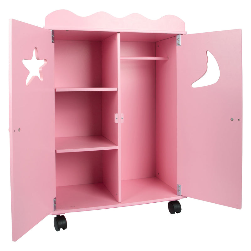 Afbeelding laden in galerijviewer, Small foot - houten poppen kledingkast roze
