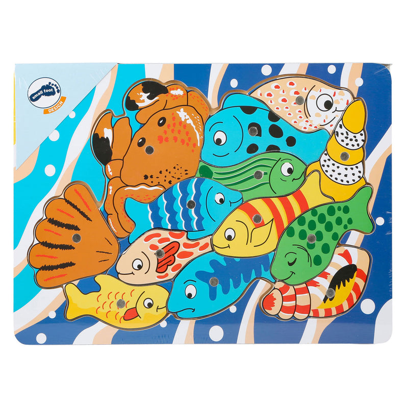 Afbeelding laden in galerijviewer, Small foot - houten vishengelspel puzzel
