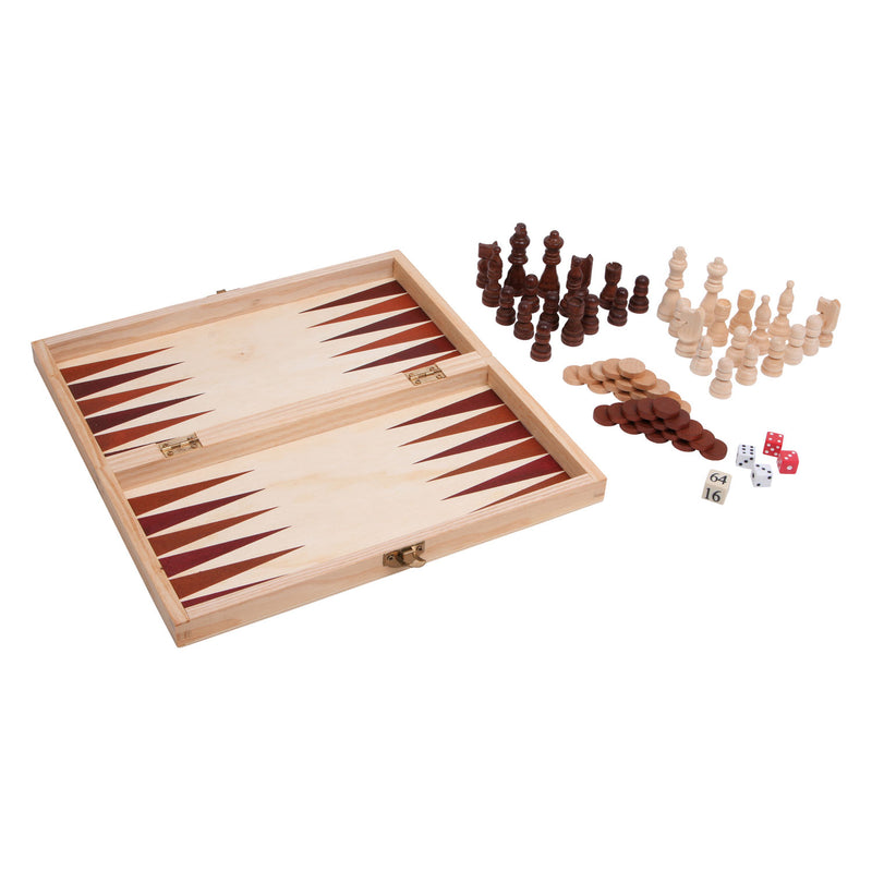 Afbeelding laden in galerijviewer, Small foot - houten klassieke spellen 3in1 in kist
