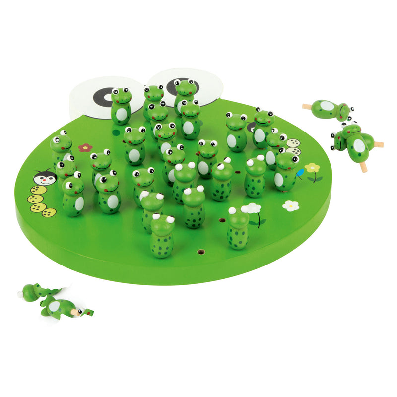 Afbeelding laden in galerijviewer, Small foot - houten spel solitaire kikker
