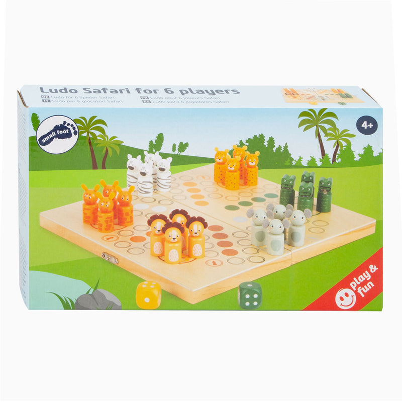 Afbeelding laden in galerijviewer, Small foot - houten ludo spel safari - 6 spelers
