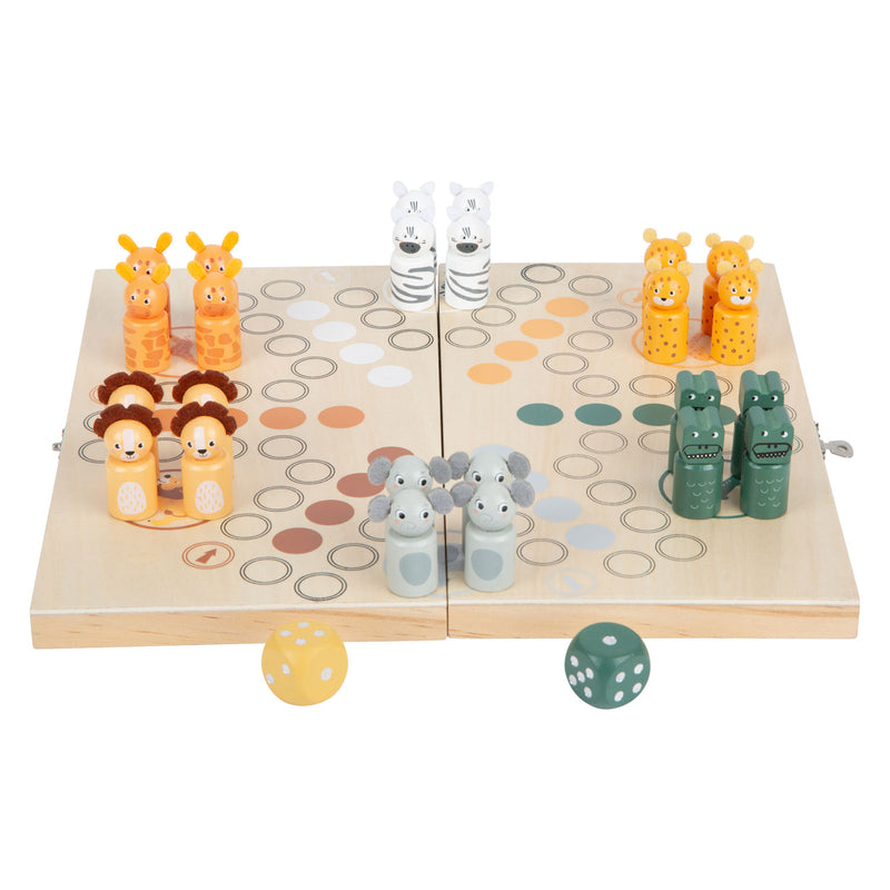 Afbeelding laden in galerijviewer, Small foot - houten ludo spel safari - 6 spelers
