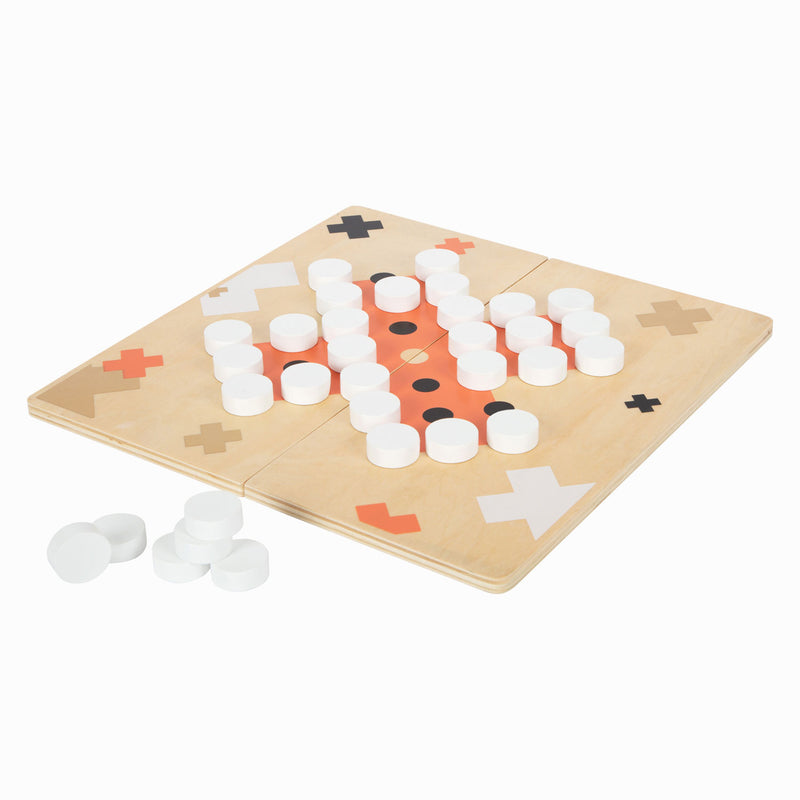 Afbeelding laden in galerijviewer, Small foot - houten solitaire en molenspel gouden editie

