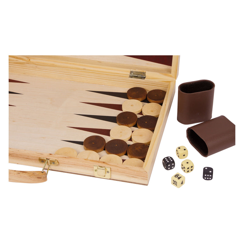 Afbeelding laden in galerijviewer, Small foot - houten schaakspel en backgammon
