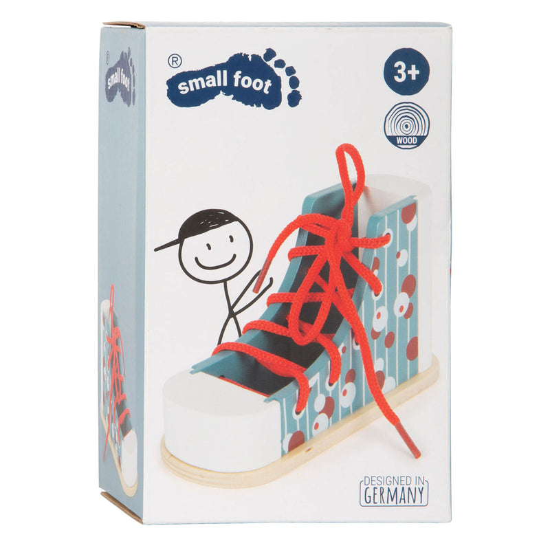 Afbeelding laden in galerijviewer, Small foot - houten rijgschoen met veter
