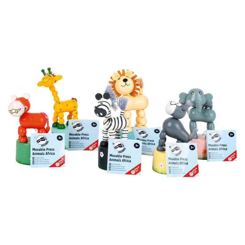 Afbeelding laden in galerijviewer, Small foot - houten drukfiguur wilde dieren, set van 6
