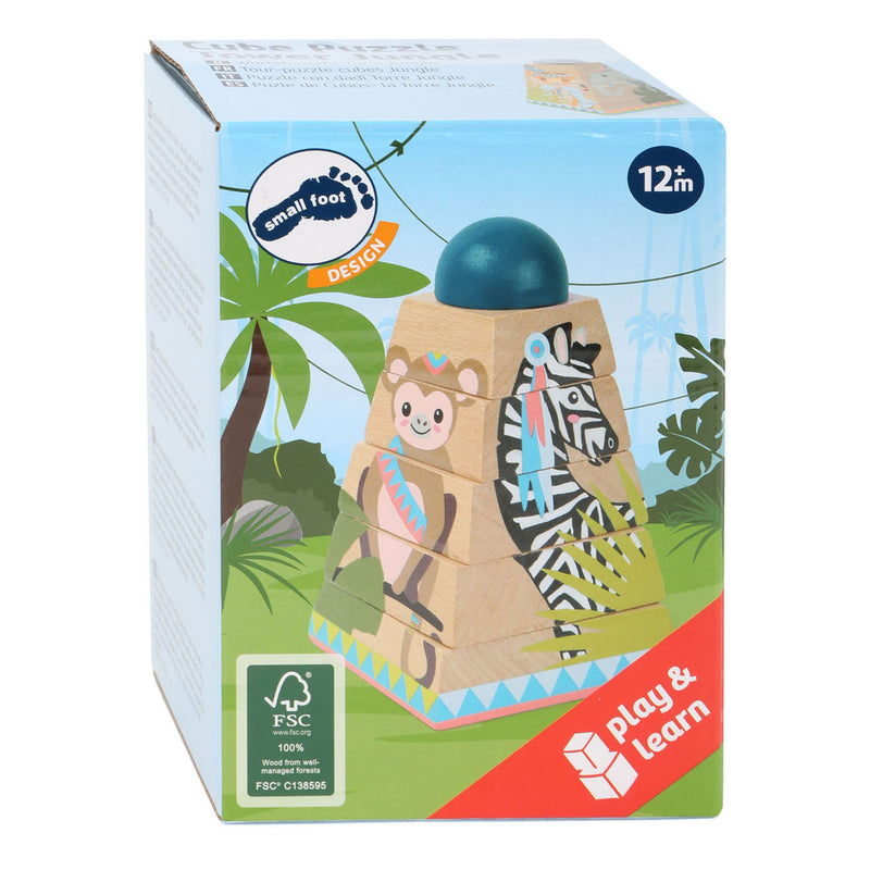 Afbeelding laden in galerijviewer, Small foot - houten stapeltoren jungle, 6dlg.
