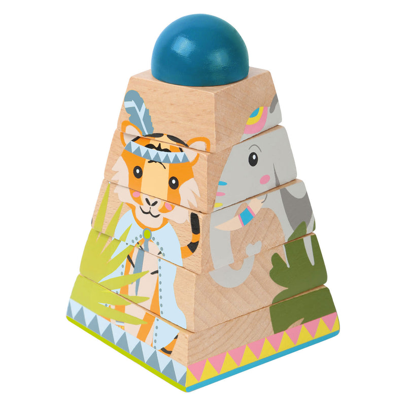 Afbeelding laden in galerijviewer, Small foot - houten stapeltoren jungle, 6dlg.
