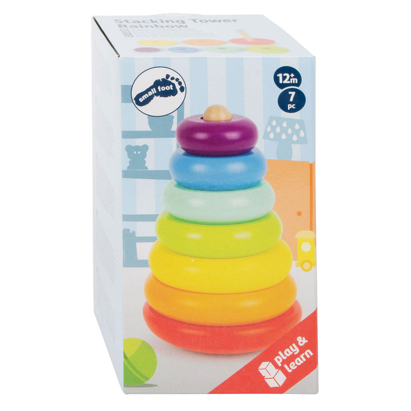 Afbeelding laden in galerijviewer, Small foot - houten stapeltoren regenboog, 7dlg.
