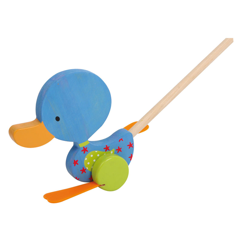 Afbeelding laden in galerijviewer, Small Foot Houten Duwfiguur Eend Matteo met Stok
