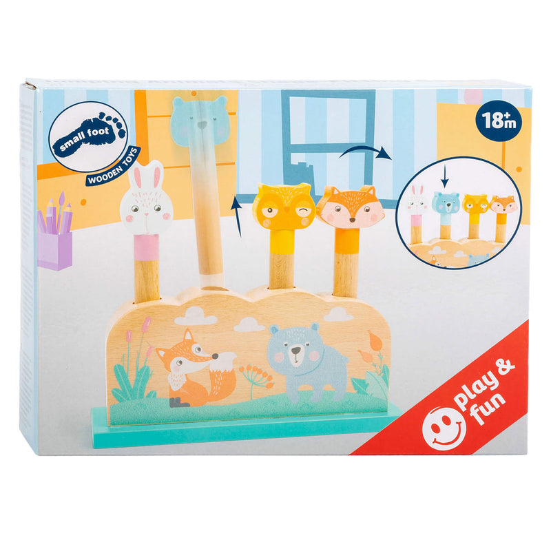 Afbeelding laden in galerijviewer, Small foot - houten motoriek vorm insteekspel bosdieren, 5dlg.
