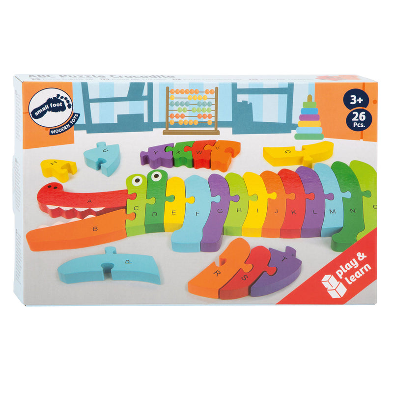 Afbeelding laden in galerijviewer, Small foot - houten abc krokodil puzzel, 26dlg.
