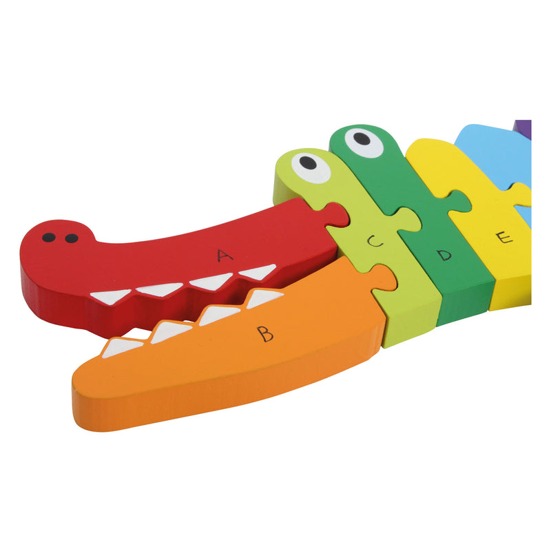 Afbeelding laden in galerijviewer, Small foot - houten abc krokodil puzzel, 26dlg.
