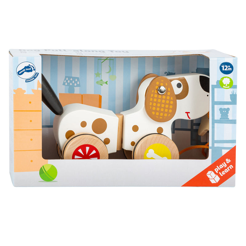 Afbeelding laden in galerijviewer, Small foot - houten trekfiguur hond
