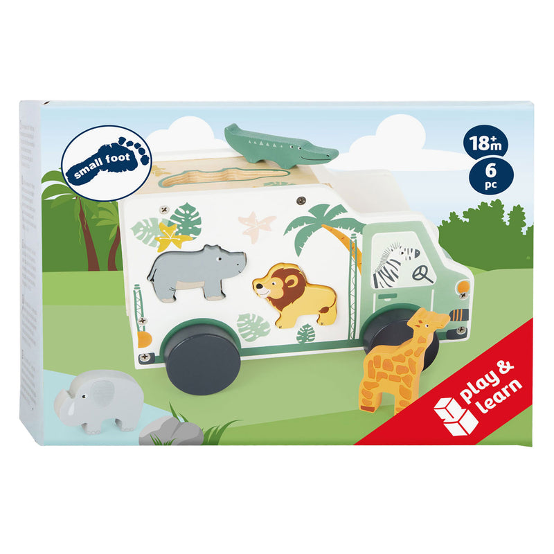 Afbeelding laden in galerijviewer, Small foot - houten vormenstoof jeep safari, 6dlg.
