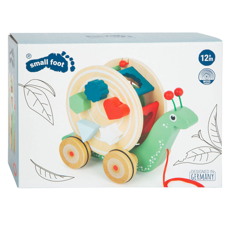 Afbeelding laden in galerijviewer, Small foot - houten trekfiguur vormenstoof slak, 6dlg.
