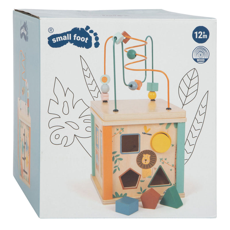 Afbeelding laden in galerijviewer, Small foot - houten activiteitenkubus en motoriekspiraal safari
