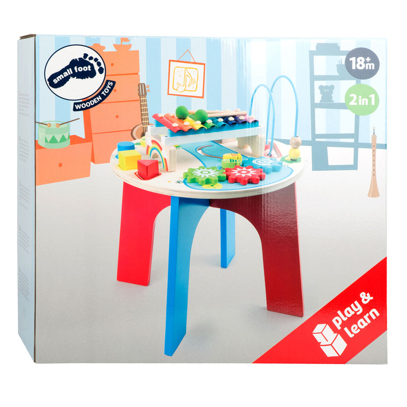 Afbeelding laden in galerijviewer, Small foot - houten activiteiten en muziektafel 2in1
