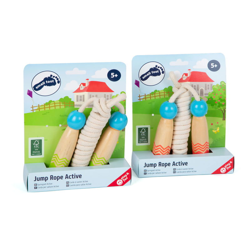 Afbeelding laden in galerijviewer, Small foot - houten springtouw met patroon, set van 2
