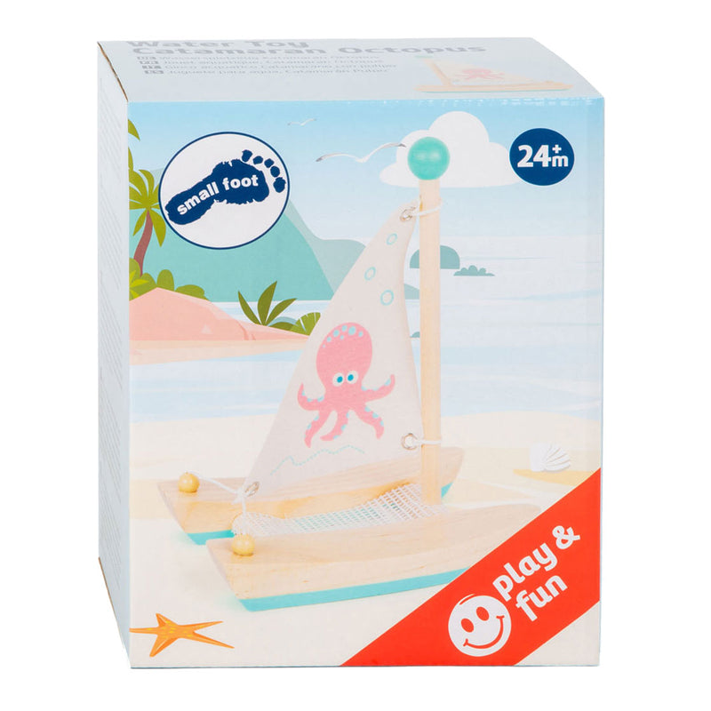 Afbeelding laden in galerijviewer, Small Foot Badspeelgoed Houten Catamaran Octopus
