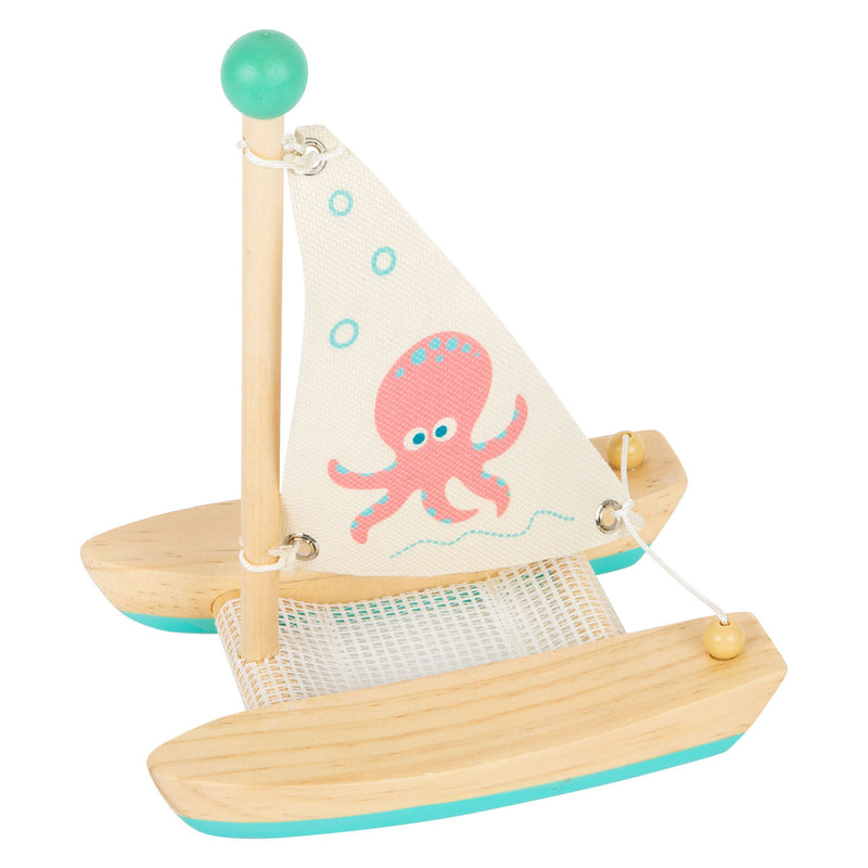 Afbeelding laden in galerijviewer, Small Foot Badspeelgoed Houten Catamaran Octopus
