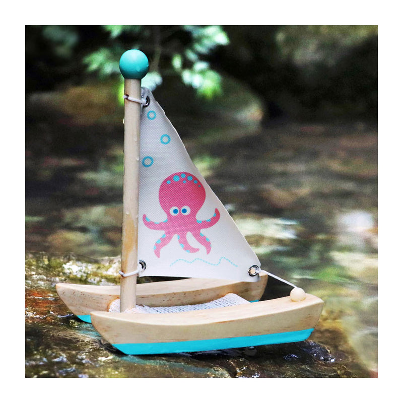 Afbeelding laden in galerijviewer, Small Foot Badspeelgoed Houten Catamaran Octopus
