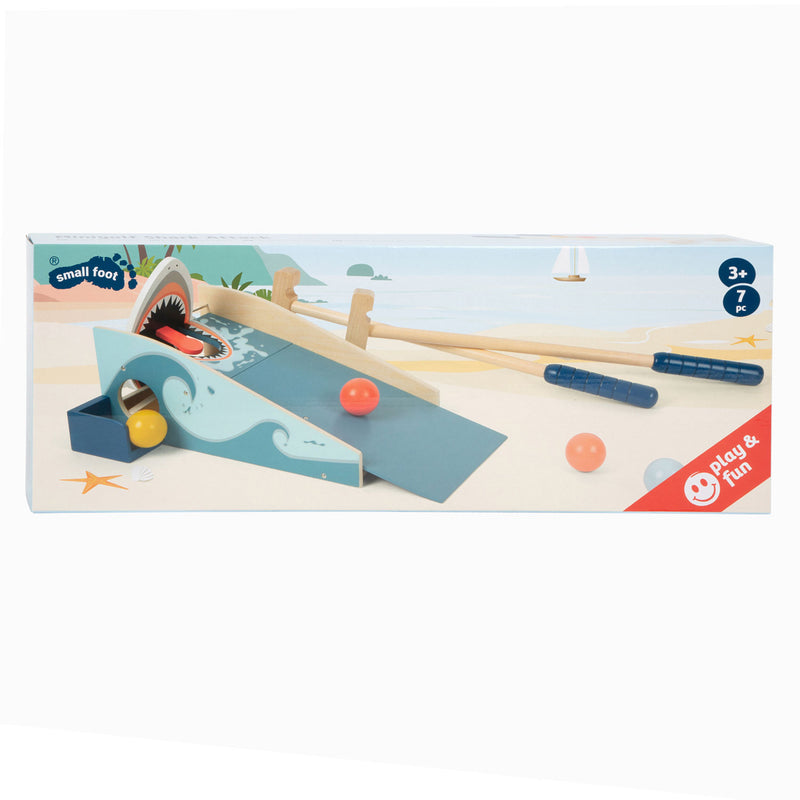 Afbeelding laden in galerijviewer, Small foot - houten mini golf haaienaanval, 7dlg.

