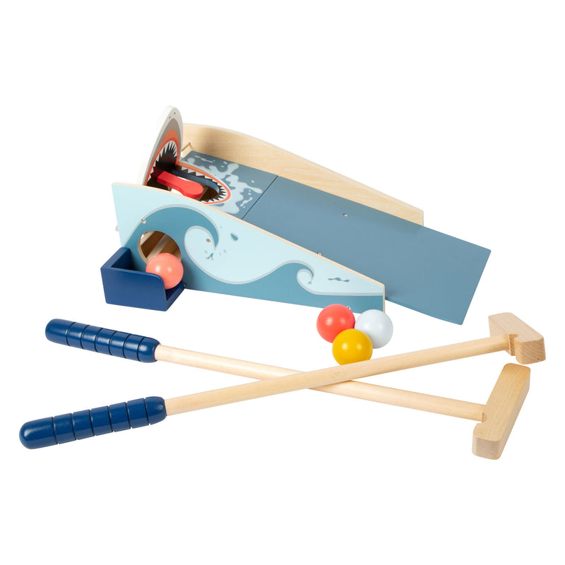 Afbeelding laden in galerijviewer, Small foot - houten mini golf haaienaanval, 7dlg.
