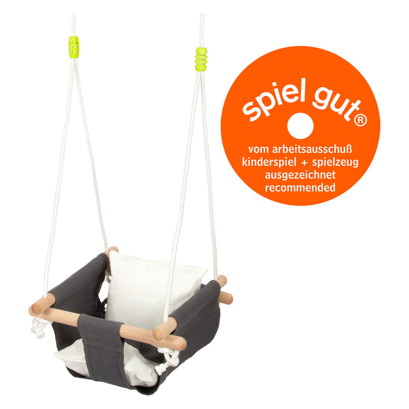 Afbeelding laden in galerijviewer, Small foot - houten babyschommel met kussen
