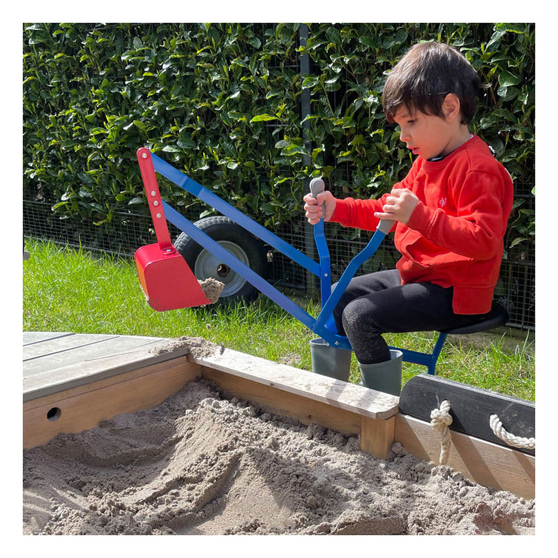 Afbeelding laden in galerijviewer, Small Foot Metalen Graafmachine Blauw Rood

