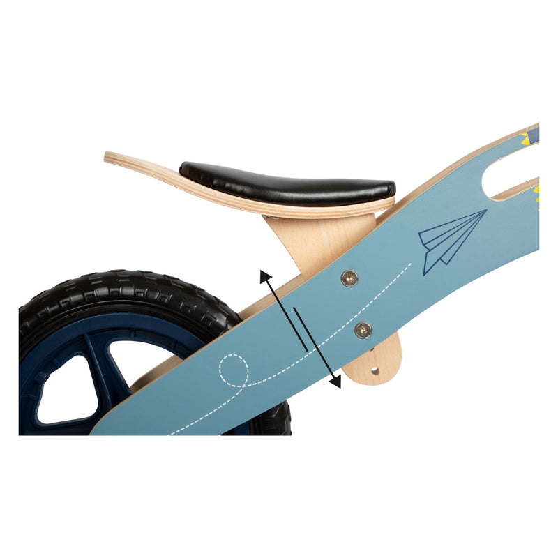 Afbeelding laden in galerijviewer, Small foot - houten loopfiets vliegtuig blauw
