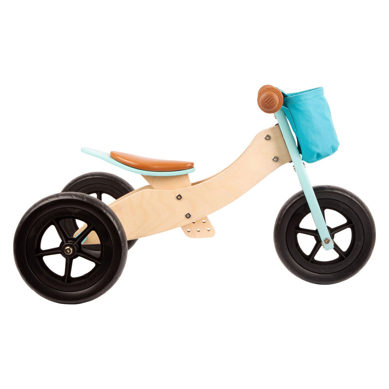 Afbeelding laden in galerijviewer, Small foot - houten driewieler en loopfiets 2in1 maxi turquoise
