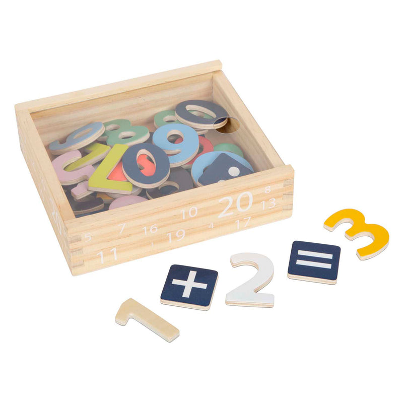 Afbeelding laden in galerijviewer, Small foot - houten magnetische cijfers kleur. 37dlg.
