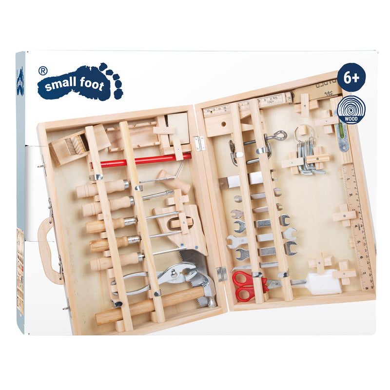 Afbeelding laden in galerijviewer, Small foot - houten gereedschapskist deluxe met gereedschap, 28dlg.
