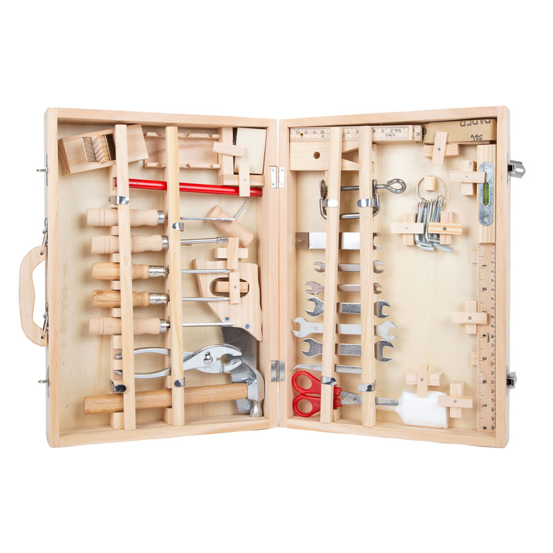 Afbeelding laden in galerijviewer, Small foot - houten gereedschapskist deluxe met gereedschap, 28dlg.
