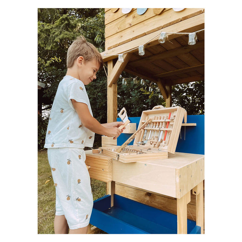 Afbeelding laden in galerijviewer, Small foot - houten gereedschapskist deluxe met gereedschap, 28dlg.
