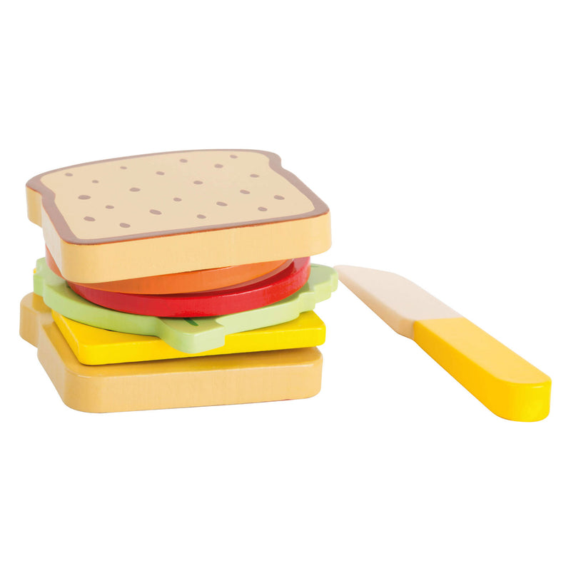 Afbeelding laden in galerijviewer, Small Foot Houten Speeleten Sandwich met Bestek, 7dlg.
