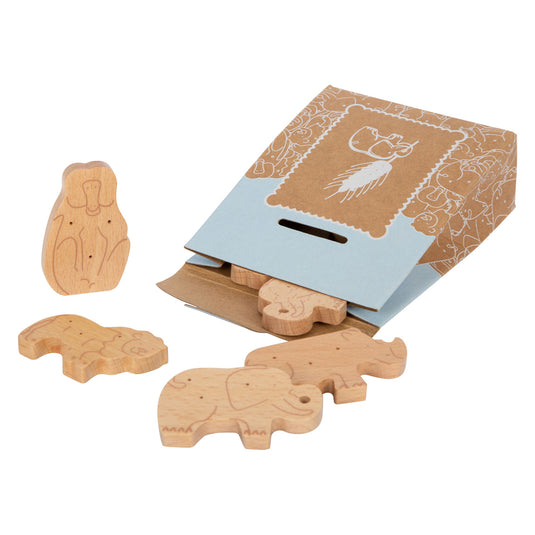 Small foot - houten speeleten dieren crackers, 8dlg.